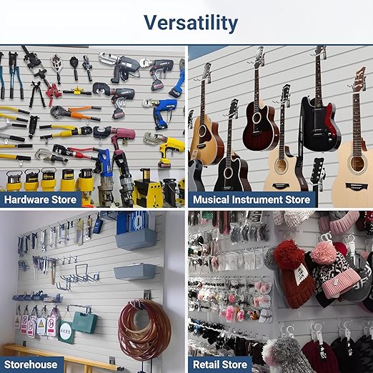 Slatwall Panel 4 FT x 2 FT, Interlocking Slat Wall Paneling, Wall Mounted PVC Slat Wall Panels, Suitable for Garage Storage, Slatwall Board, Shelves - Grey