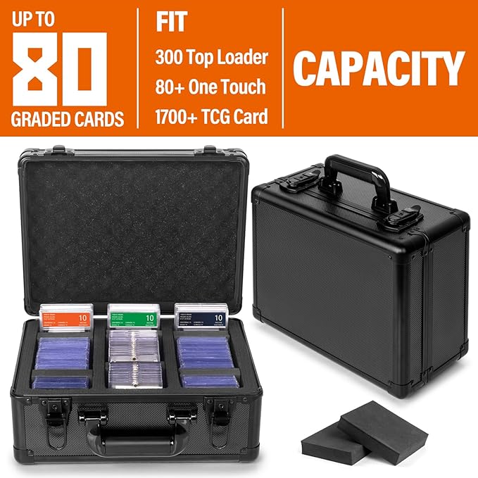 Graded Card Storage Box, Top Loaders Storage Case, Sports Trading Card Box, Cards Slab Case PSA MTG CSG BGS SGC Magnetic Holder, Waterproof Carrying Collector Storage Boxes