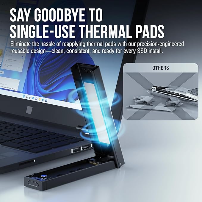 Sabrent USB 3.2 Type-C Tool-Free Enclosure for M.2 PCIe NVMe and SATA SSDs (EC-SNVE)