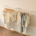 Clothes Racks, Industrial Pipe Clothing Racks for Hanging Clothes, Wall Mounted Heavy Duty Space Saving Garment Racks, Multi-Purpose Clothing Hanging Rods for Closet Storage, White, 2Pcs