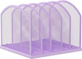 5-Section Vertical Desktop Organizer, 5-Section Mesh File Folder Stand Sorter for Office Home Classroom Organization (1, Purple)
