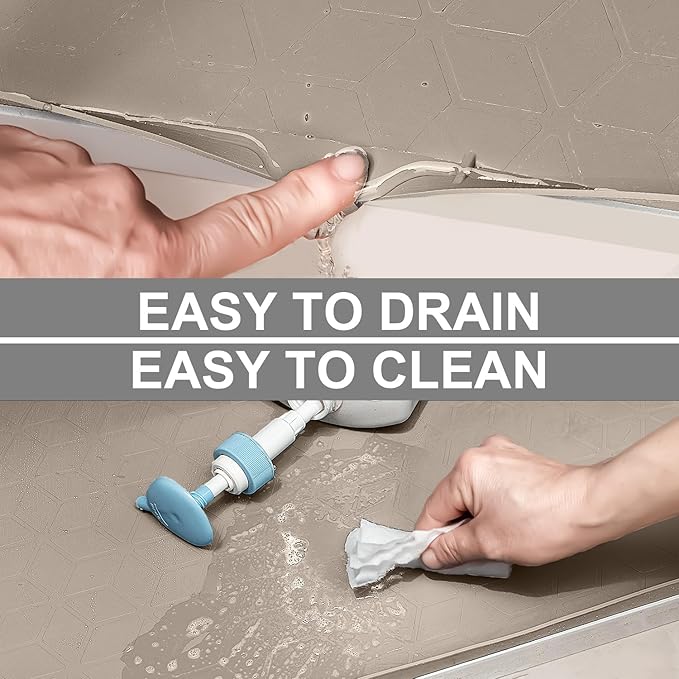 Under Sink Mat, 34" x 19" Waterproof Silicone Under Sink Tray for Kitchen & Laundry Cabinets, Kitchen Cabinet Shelf Protector, Up to 3.3 Gallons Liquid, Fits 36 inch Standard Cabinet Apricot