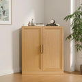 Casaphoria Farmhouse Corner Cabinet, Wooden Corner Storage Cabinet with Adjustable Shelves, Narrow Storage Organizer for Small Space, 36" H x 31" W x 16" D, 51Lb, Oak