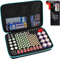 PAIYULE Battery Organizer Storage Case Box with Tester Checker, 220+ Batteries Holder Bag fits for AA AAA AAAA 9V C D Lithium 3V LR44 1.5V CR1632 CR2032 Home Garage Container