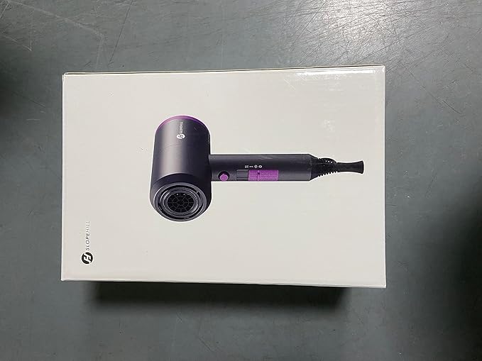 slopehill Professional Ionic Hair Dryer, Powerful 1800W Fast Drying Low Noise Blow Dryer with 2 Concentrator Nozzle 1 Diffuser Attachments for Home Salon Travel (Black)