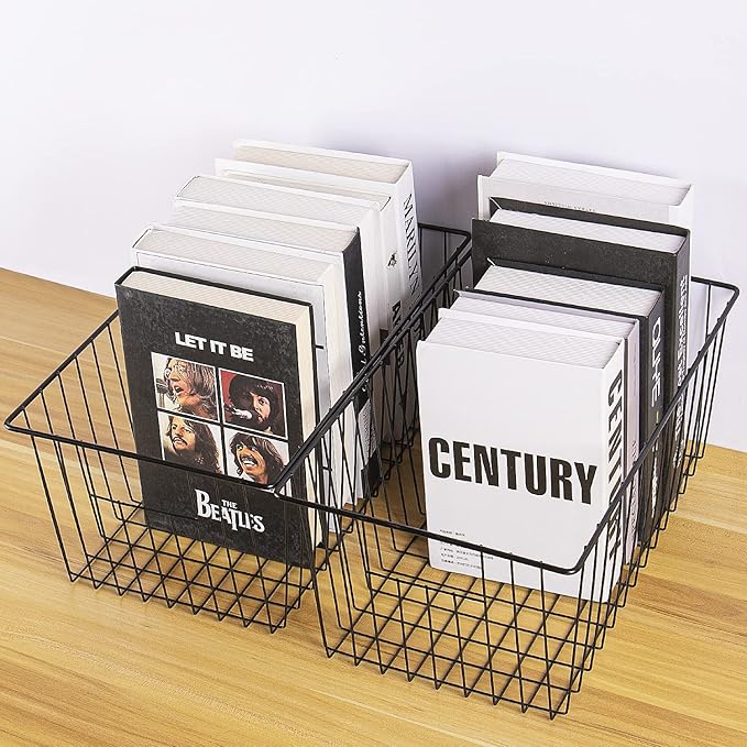 16inch Upright Freezer Organizer Baskets for 13-14,16-21 cu.ft Standup Freezer, Settle freezer chaos and reduce food waste effectively, Durable, Fully Use Space, Improve Air Circulate, Black, Pack 2