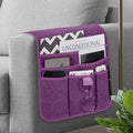 Remote Control Holder Armchair Caddy for Recliner Couch, Non-Slip Armrest Organizer with 5 Pockets for Magazine, Tablet, Phone, iPad (Purple)