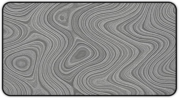 Brushed Metal Texture Desk Mat - Extended Mouse Pad & Desk Pad, Neoprene Surface, Non-Slip Rubber Base, Stitched Edges, Desk Protector for Keyboard & Mouse, Sizes 12x18/12x22/16x32 (Damascus, 12x22)