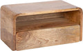 Kate and Laurel Kato Transitional Wood Floating Side Table with Drawer, 18 x 10 x 9, Natural Brown, Modern Wooden Floating Nightstand for Bedroom Bedside Table