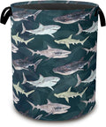 Cute Shark Collapsible Laundry Baskets,Laundry Hamper,Storage Basket with Handles for Bathroom Bedroom College Dormitory Living Room Nursery Organizer 16"x20"