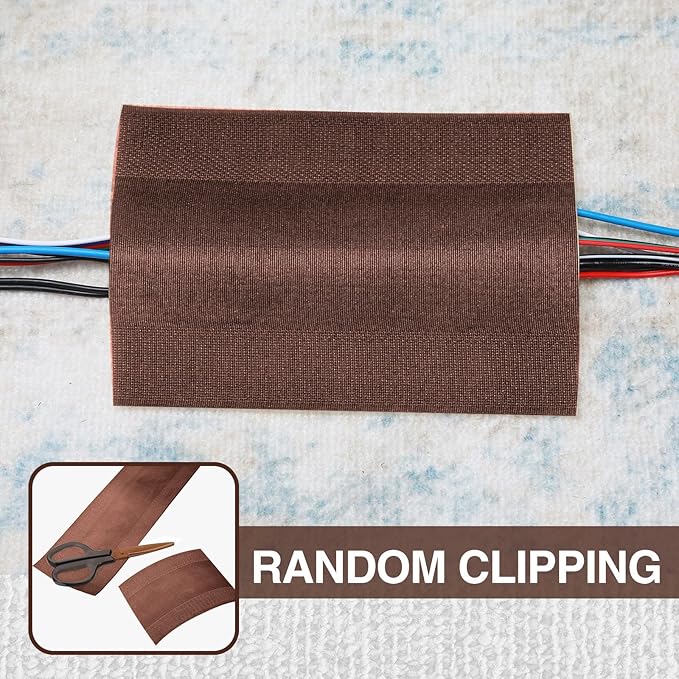WILLBOND Carpet Cord Cover Cable Protector Floor Cover Cable Protector Management Only for Commercial Office Carpet(9.84 ft,Brown)