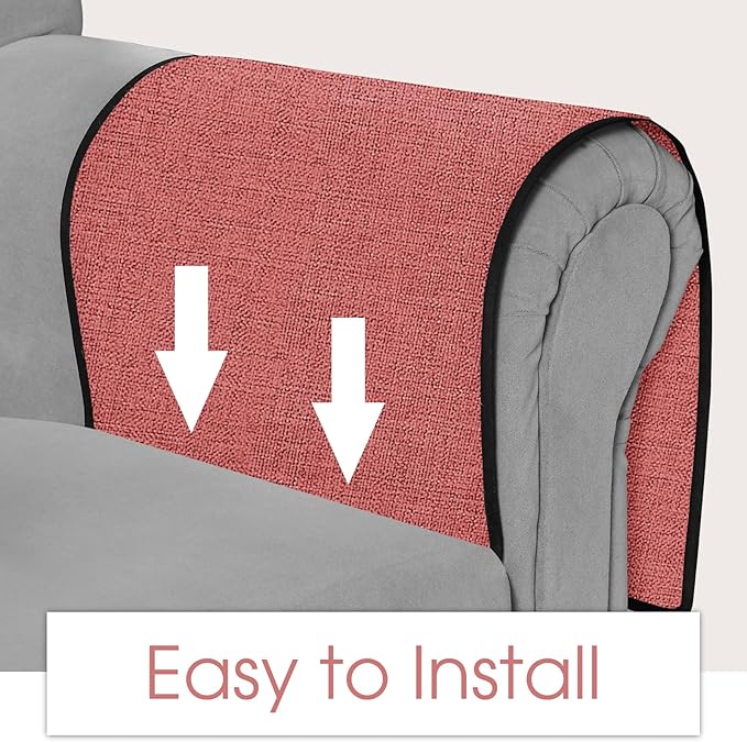 Joywell Armchair Organizer for Recliner Couch Remote Control Holder Armrest Organizer Non Slip Sofa Arm Chair Caddie with 6 Pocket Storage for Magazine, Tablet, Phone, iPad, Rose Pink‌