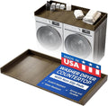 OfficeSimpli Washer Dryer Countertop, Made in USA, Non-Slip Pads, Easy Clean, Laundry Room Essentials and Decor, Washer Dryer Wood Top for Organization (Tenino Grey, Standard (27.5" x 54"))