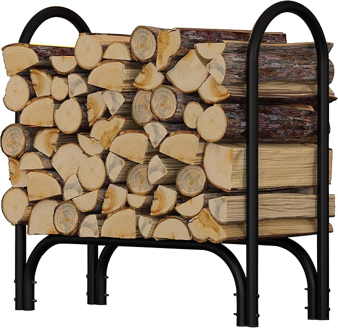 Fire Beauty Firewood Rack Log Holder,Log Storage Holder,Storage Rack,Firewood Stacker for Fireplace Indoor Outdoor(Middle)
