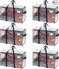 VENO 6 Pack Moving Bags and Large Christmas Storage Bins with lids. Alternative to Moving Boxes, Packing Supplies for College. Extra Large Heavy Duty Totes for Packaging (Clear, 6 Pack)
