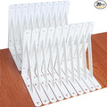 20 Pack L8 x H 6" White Heavy Duty Shelf Brackets with Screws Metal Shelf Brackets Shelf Support Angle Brackets for Shelves L Brackets Heavy Duty Floating Shelf