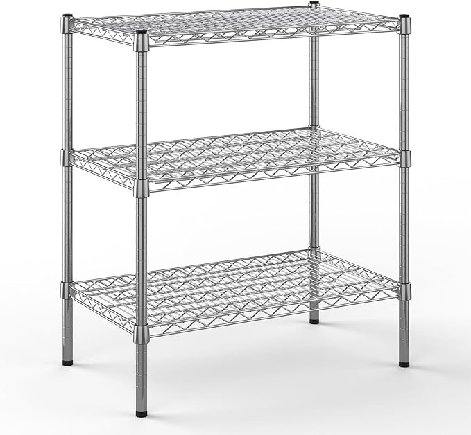 14" Deep x 30" Wide x 34" Height Wire Shelving Kit | 3-Tier | NSF Commercial Storage Rack Unit