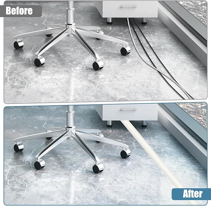 Floor Cord Covers for Wires 3.3FT Cable Hider Wire Cover Self Adhesive Cord Hider Floor for Offices, Homes, Workshops, Warehouses Cable Cavity 0.39" W x 0.27" H