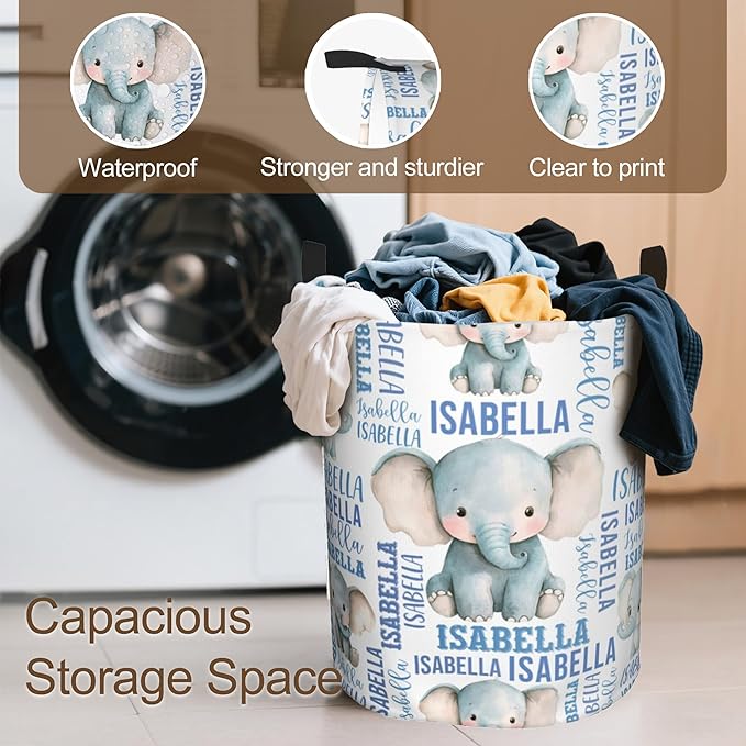Custom Name Laundry Hamper, Personalized Laundry Baskets with Name for Boys Girls Women Men, Customized Collapsible Dirty Clothes Hamper Easy Storage Gifts for Bedroom Bathroom Living Room