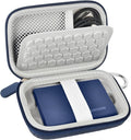 Carrying for Samsung T9/ T7/ T7 Shield Portable SSD 4TB 2TB 1TB, USB External Solid State Hard Drive Storage Travel Carrying Holder Fits for USB Cable (Blue)-Box Only