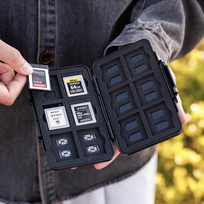 [Large Capacity] XQD Card CFexpress Type B Card Case Holder Storage, 36 Slots Memory Card Organizer Box for 24 TF Micro SD and 12 CFexpress Type-B Cards, for Nikon Z8 Z9 Z6III Z6II Z7II Z6 Z7 D4 D850