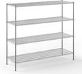 24" Deep x 72" Wide x 64" Height Wire Shelving Kit | 4-Tier | NSF Commercial Storage Rack Unit