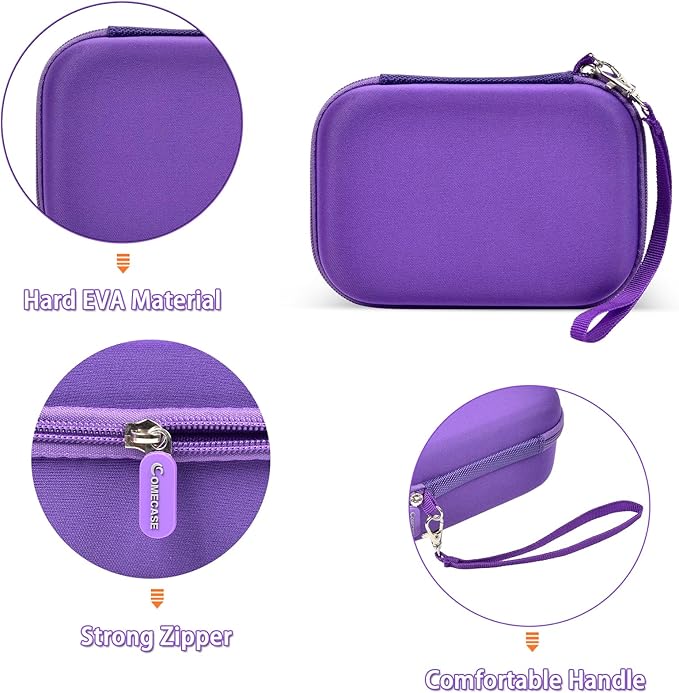 Comecase USB Flash Drive Case, Thumb Drive, Memory Card SD SDXC SDHC Card Holder Organizer, Electronic Accessories Storage Bag for SanDisk/SamData/Samsung/TOPESEL/PNY (Purple, Large)