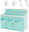 Wall Hanging Organizer Bag/Hanging Baskets with Large Mesh Compartment & 3 Pockets，Over the Door Organizer Space Saving Storage for Bedroom,RV Camper, Closet (Green -1 Pack)