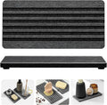 2PCS Diatomite Quick Stone Drying Tray Mat For Bathroom & Kitchen Counter, Instant Dry Water Absorbent Drink Bar Coaster,Vanity Sink Caddy Organizer,Dish Soap Sponge Holders, Charcoal,8"x3.8"