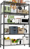 Storage Shelves Heavy Duty, 36" L x 14" W x 72" H Garage Wire Shelving Unit Loads 1750LBS, 5-Tier Adjustable Metal Industrial Utility Shelf Rack for Kitchen, Laundry Room, Pantry, Warehouse, Basement
