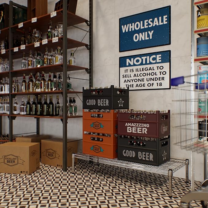 18" Deep x 42" Wide x 8" Height 1-Tier Wire Shelving Kit | NSF Commercial Storage Rack Unit