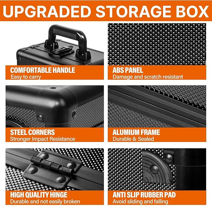 Graded Card Storage Box Case, Sports Trading Card Box - Cards Slab Case Fits PSA MTG CSG BGS SGC Top Loaders Magnetic Card Holder, Waterproof Carrying (Mid-Range)