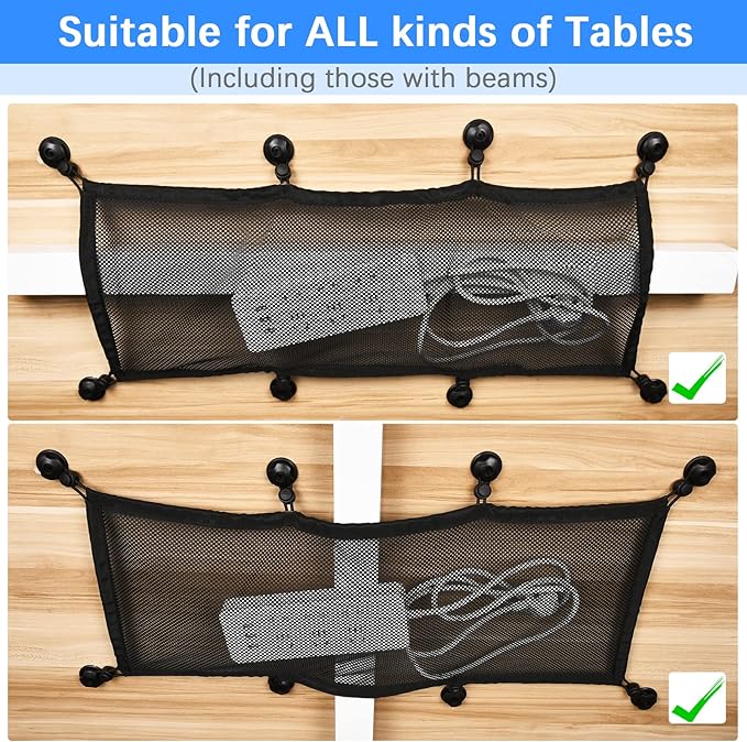 ZZM Privacy Mesh Cable Manager, Under Desk Wire Net, 26 x 10 Inches, Black
