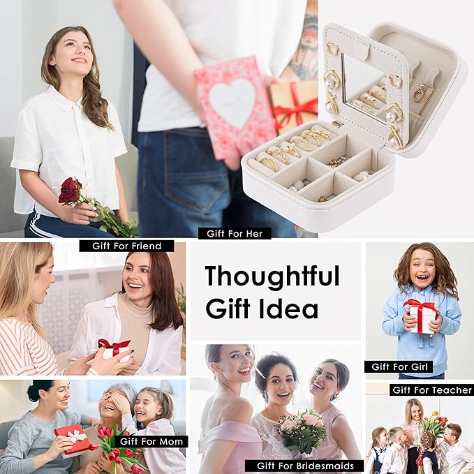 Birthday Gifts for Women, Initial Jewelry Box and Case for Travel, Perfect for Wife, Girlfriend, or Graduation Gift