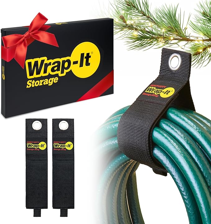Heavy-Duty Wrap-It Storage Straps, 22" (2 Pack) - Hook and Loop Organizer Hanger for Extension Cords, Cables, Hoses, Rope and More for Garage, Home, Shop, Boat and RV Organization