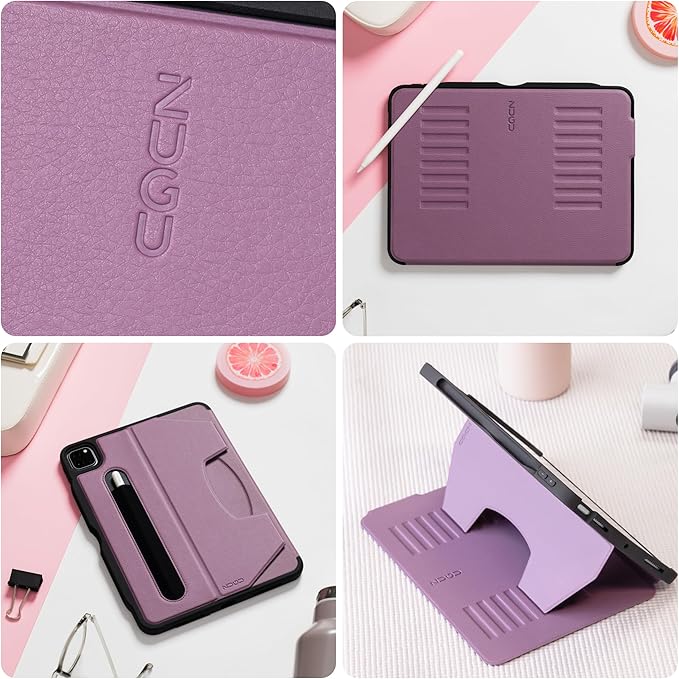 ZUGU CASE for iPad Air 11 (M3 2025 / M2 2024) iPad Air 4 & 5 10.9 Inch (2020/2022) - Protective, Ultra Thin, Magnetic Stand, Sleep/Wake Cover with Apple Pencil Charging & Storage - Berry Purple