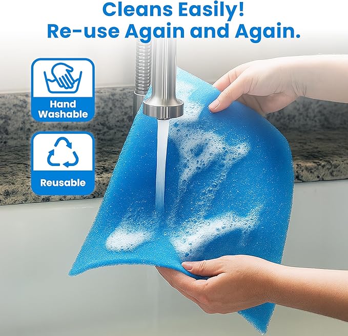 2X The Life of Your Produce - Refrigerator Bin Liners by MESS - Anti Bruise Airflow Mat - Crisper Liners - Washable, Reusable, Cut to Any Size - 3 Mats 15x12 BPA Free