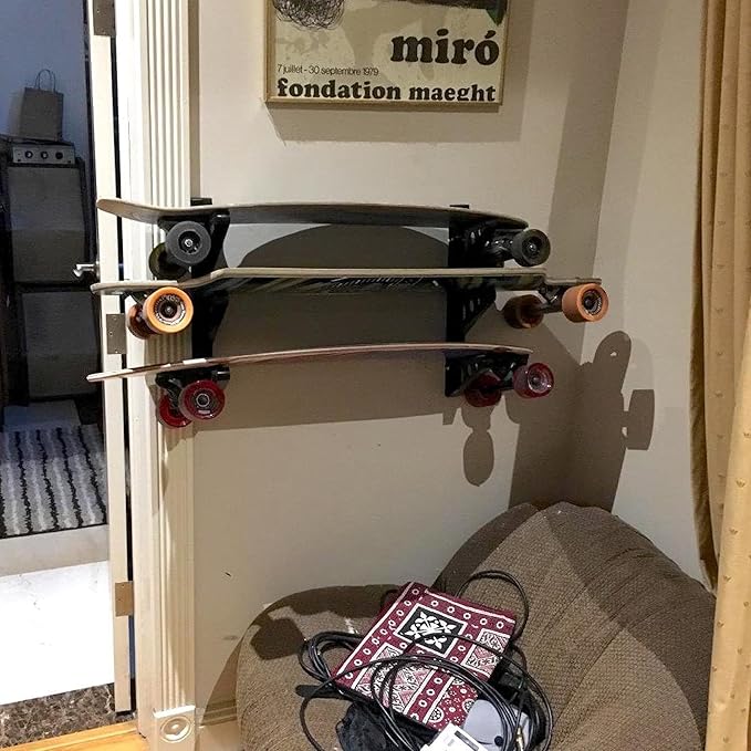 StoreYourBoard Longboard Wall Rack, Triple Longboard Storage