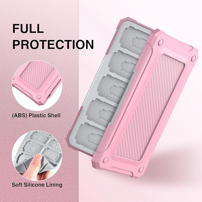 HEIYING Memory Card Case for SD/TF Cards,Portable SD Card Holder Storage Case Compatible with 20 SDXC SDHC and 20 TF Cards Slots