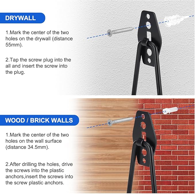32 Pack Garage Hooks Heavy Duty,Utility Steel Garage Storage Hooks,Wall Mount Garage Hanger&Organizer for Organizing Power Tools,Ladders,Bulk Items,Bikes,Ropes and More Equipment