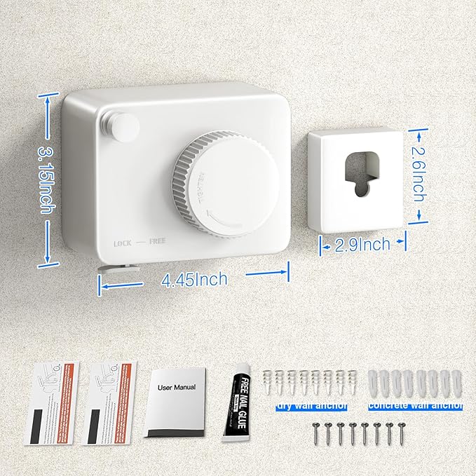 Retractable Clothesline Indoor, Non-Sagging Outdoor Clothes Line Retracting Heavy Duty Clothes Drying Laundry Line Wall Mounted Stainless Steel Line-13.8 Feets(White)