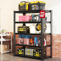 63" H Heavy Duty Garage Shelving, Metal Storage Shelves, Adjustable 5 Tier Metal Shelving Unit, Industrial Utility Rack for Garage, Warehouse, Workshop, 16" D×31.5" W×63" H, Black