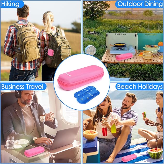 YOUSHARES Insulin Cooler Travel Case TSA Approved - Portable Medication Cooler for Travel and Daily Life, Diabetic Travel Case with 2 Ice Packs