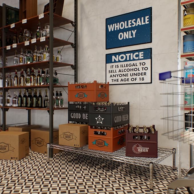 24" Deep x 48" Wide x 8" Height Wire Shelving Kit | 1-Tier | NSF Commercial Storage Rack Unit