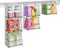 3-Pack Extra-Tall 13.6'' Hanging Laundry Basket Organizer, Foldable Wire Shelf with 360° Rotating Hooks & Reinforced Height - Durable Space-Saving Laundry Room & Closet Organizer, Black Patent