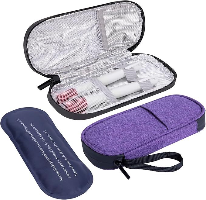 Insulin Cooler Travel Case with 90g TSA Approved Ice Packs – Insulated Diabetic Medication Bag for Insulin Pens & Supplies – Compact & Waterproof for Daily Use & Travel