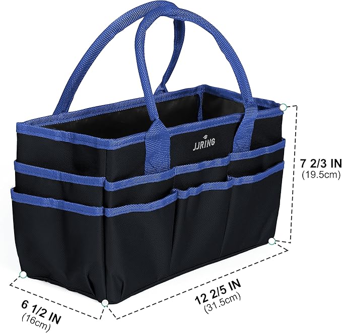 Jjring Fundamental Organizer 600D Nylon Artist Tote Bag, Blue Edge