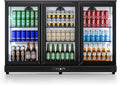 COTLIN 11.45 Cu.Ft Back Bar Beverage Cooler with Low-E Glass Auto Defrost – 3 Door Commercial Under Counter Fridge for Beer, Soda, Wine– Triple Fan Cooling, ETL NSF Approved