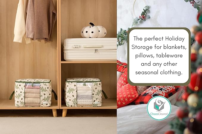 Canvas Storage Bags 2 Pack (Mistletoe Bag 2 Pack)
