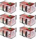 BlissTotes Moving Bags, 6-Pack Storage Bags, Moving Bags Heavy Duty Extra Large, Moving Totes, Clear moving Bags, Reinforced Handles & Tag Pocket, Christmas Totes (76L)